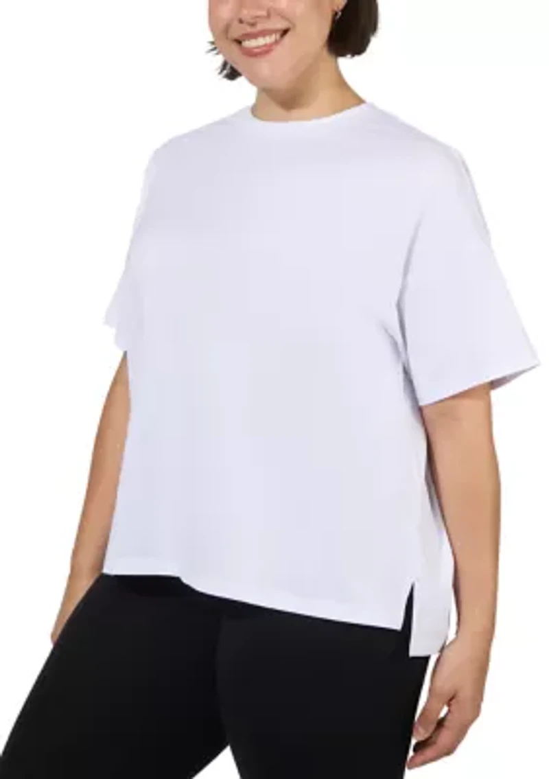 Plus Textured Hi Low T-Shirt