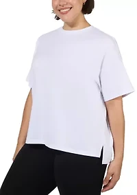 Plus Textured Hi Low T-Shirt