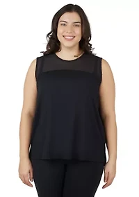 Plus Synergy Mesh Tank Top with Side Slits