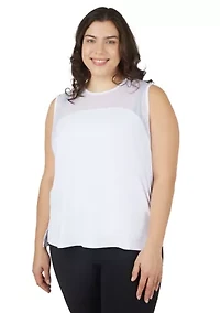 Plus Synergy Mesh Tank Top with Side Slits