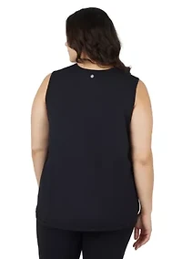 Plus Synergy Mesh Tank Top with Side Slits