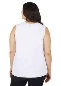 Plus Synergy Mesh Tank Top with Side Slits