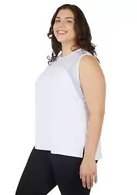 Plus Synergy Mesh Tank Top with Side Slits
