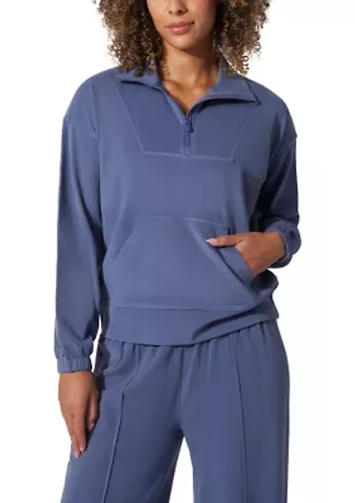 Women's Fleece Ribbed 1/2 Zip Pullover