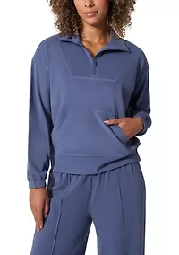 Women's Fleece Ribbed 1/2 Zip Pullover