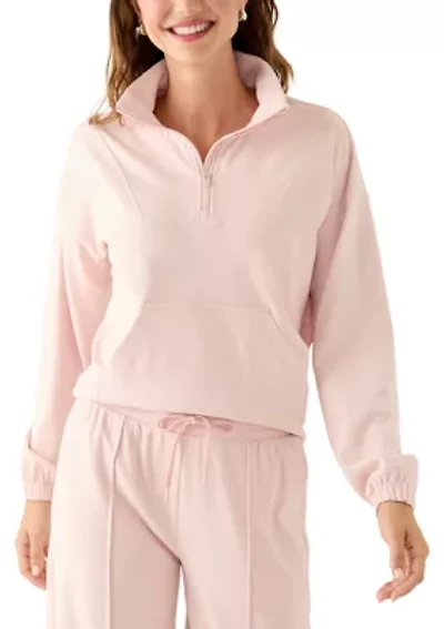 Women's Fleece Ribbed 1/2 Zip Pullover