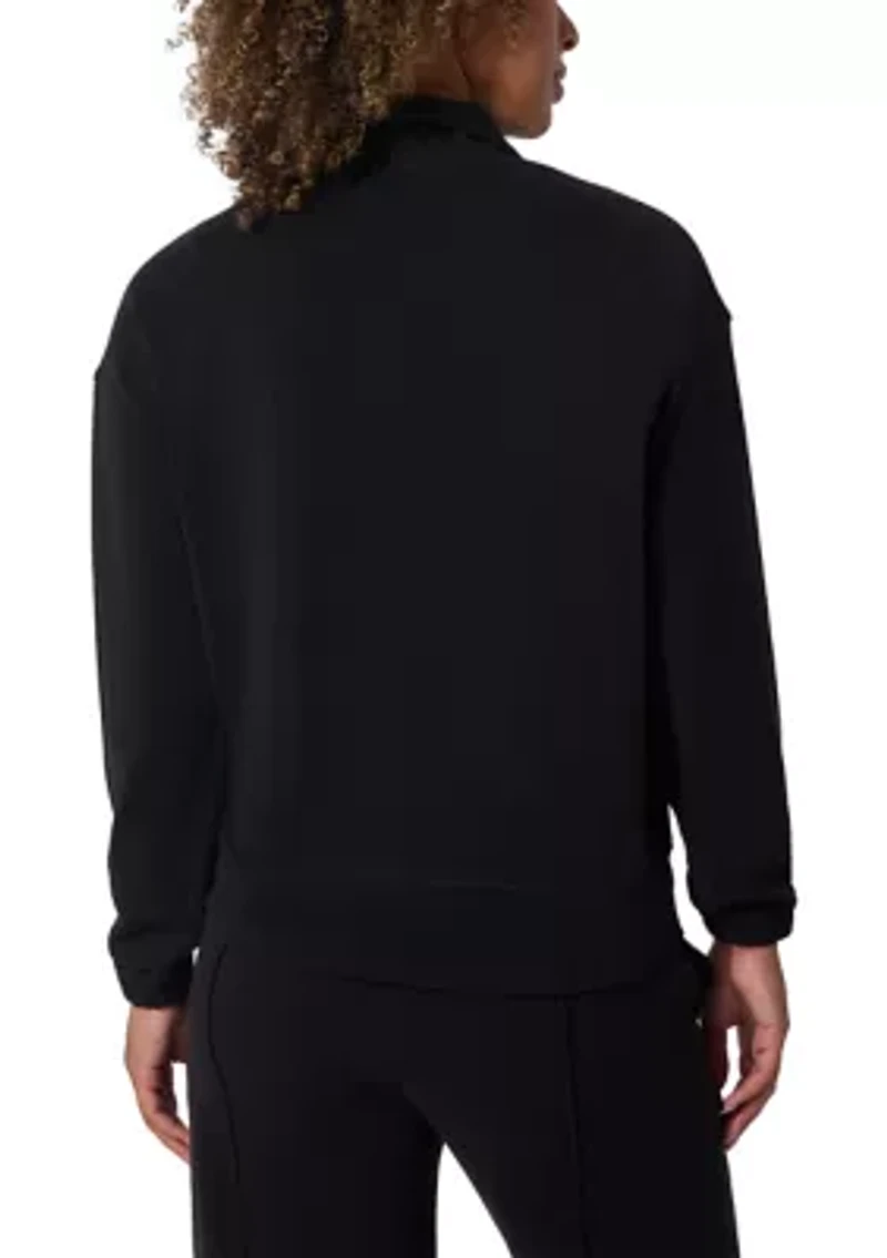 Women's Fleece Ribbed 1/2 Zip Pullover