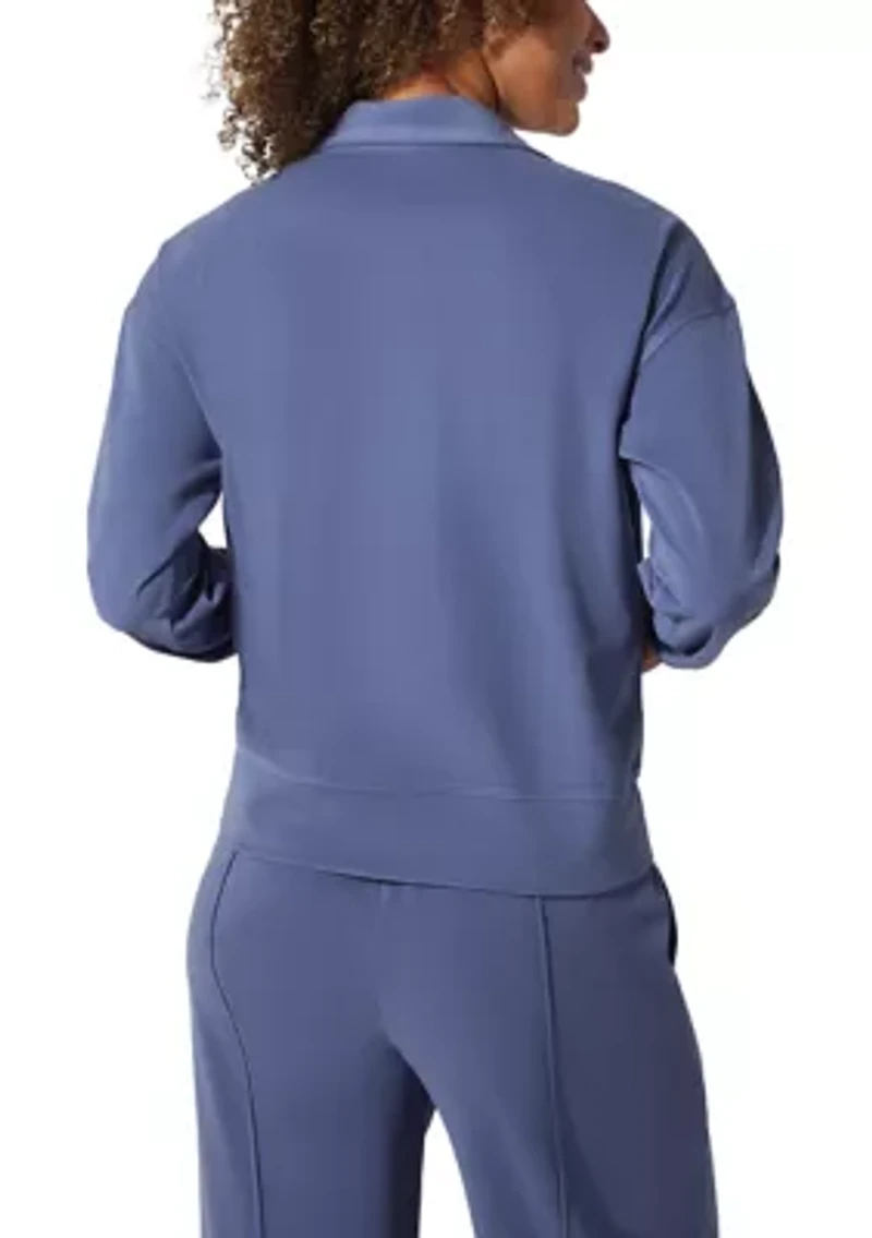 Women's Fleece Ribbed 1/2 Zip Pullover