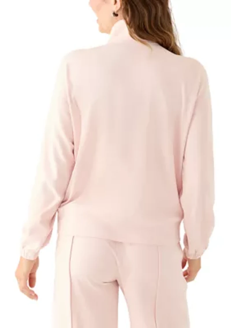 Women's Fleece Ribbed 1/2 Zip Pullover