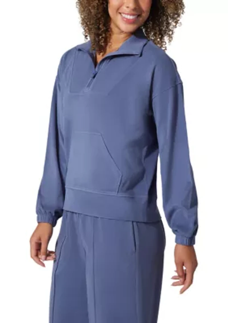 Women's Fleece Ribbed 1/2 Zip Pullover