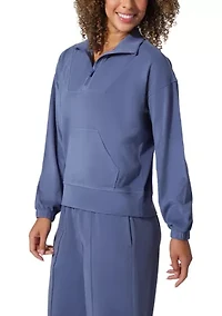 Women's Fleece Ribbed 1/2 Zip Pullover