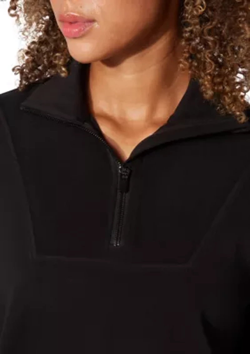 Women's Fleece Ribbed 1/2 Zip Pullover