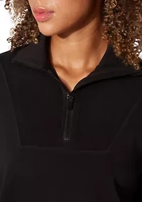 Women's Fleece Ribbed 1/2 Zip Pullover