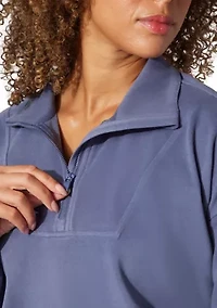 Women's Fleece Ribbed 1/2 Zip Pullover
