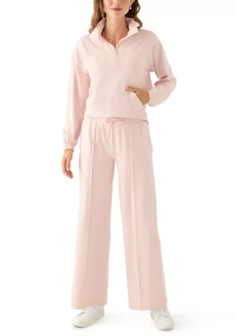 Women's Fleece Ribbed 1/2 Zip Pullover