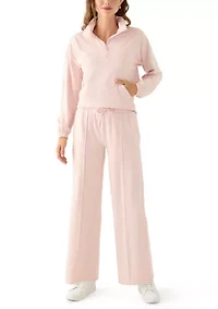 Women's Fleece Ribbed 1/2 Zip Pullover