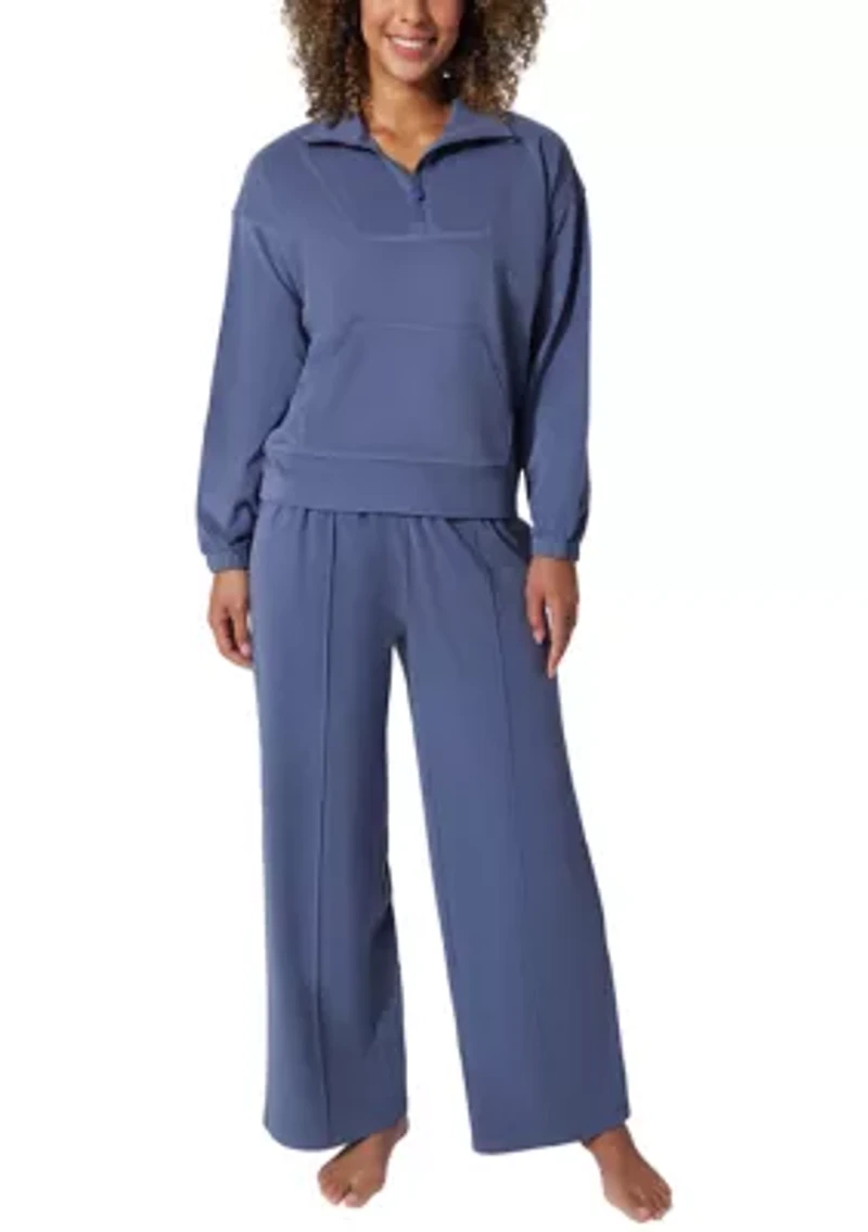 Women's Fleece Ribbed 1/2 Zip Pullover