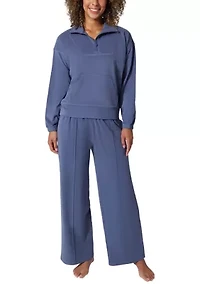 Women's Fleece Ribbed 1/2 Zip Pullover