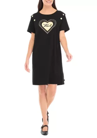 Women's Heart Karl Short Sleeve T-Shirt Dress