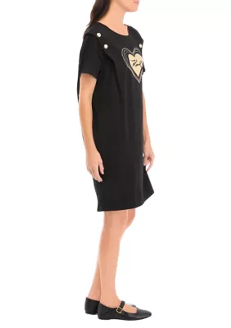 Women's Heart Karl Short Sleeve T-Shirt Dress