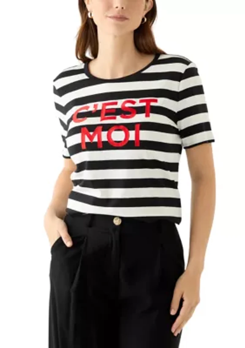 Women's C'est Moi Short Sleeve Stripe T-Shirt