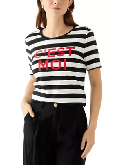 Women's C'est Moi Short Sleeve Stripe T-Shirt
