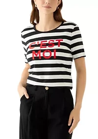 Women's C'est Moi Short Sleeve Stripe T-Shirt