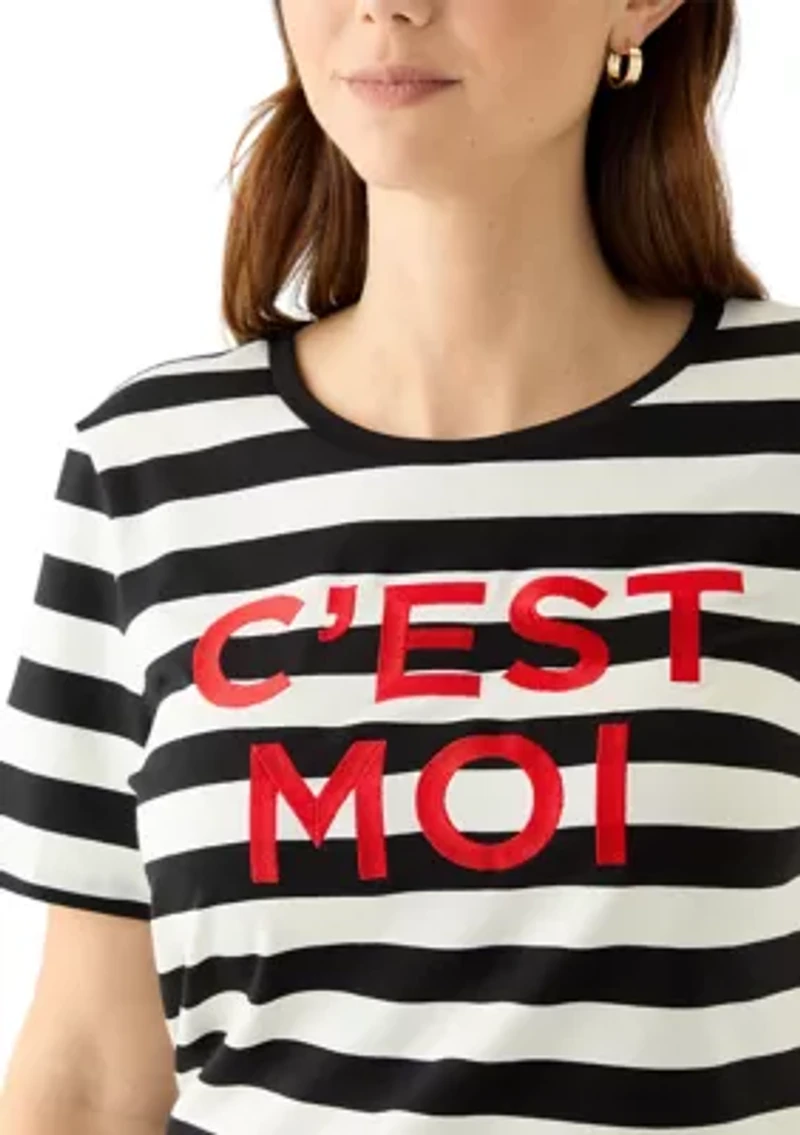 Women's C'est Moi Short Sleeve Stripe T-Shirt