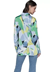 Women's Long Sleeve Geometric Big Shirt