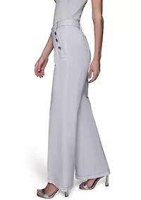 Women's Front Button Wide Leg Pants