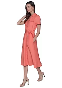 Women's Button Down Linen Dress