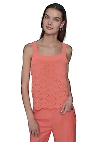 Women's Feather Fan Sweater Knit Tank Top