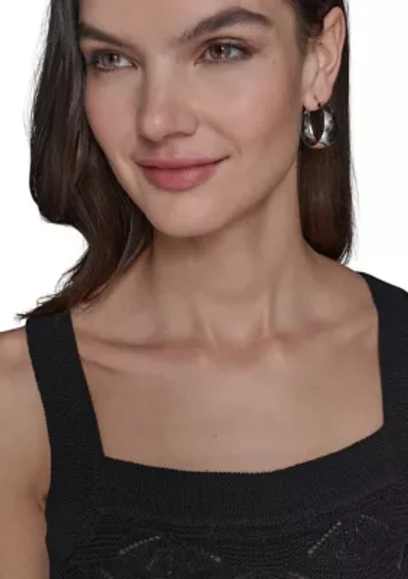 Women's Feather Fan Sweater Knit Tank Top