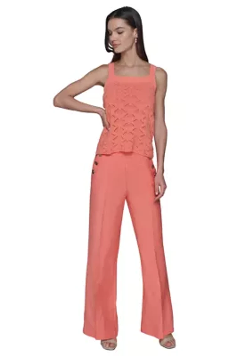 Women's Feather Fan Sweater Knit Tank Top