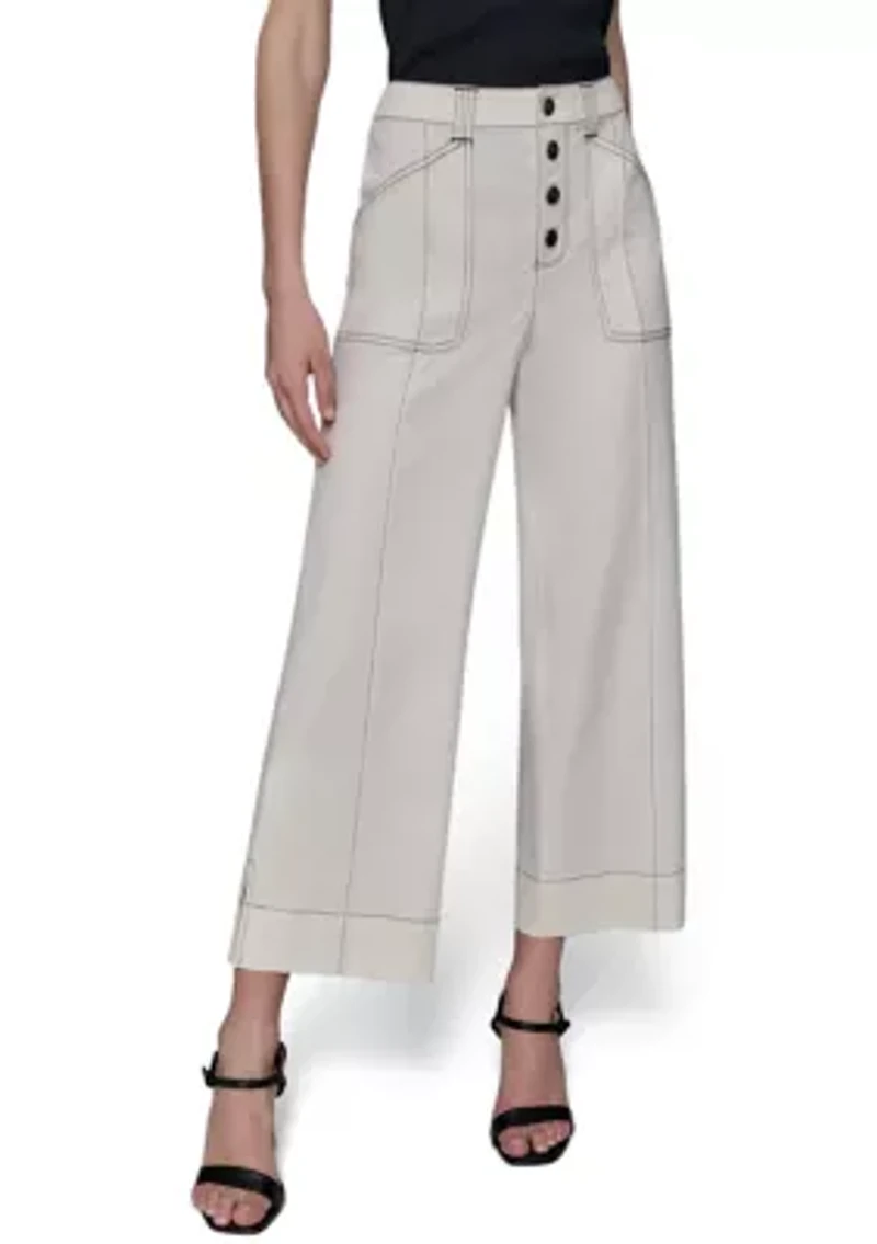 Women's Contrast Stitched Flare Pants