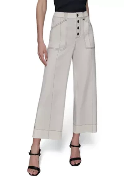 Women's Contrast Stitched Flare Pants
