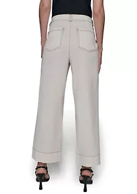 Women's Contrast Stitched Flare Pants