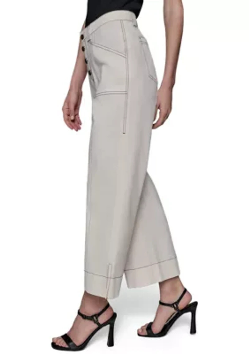 Women's Contrast Stitched Flare Pants