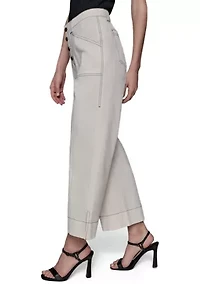 Women's Contrast Stitched Flare Pants