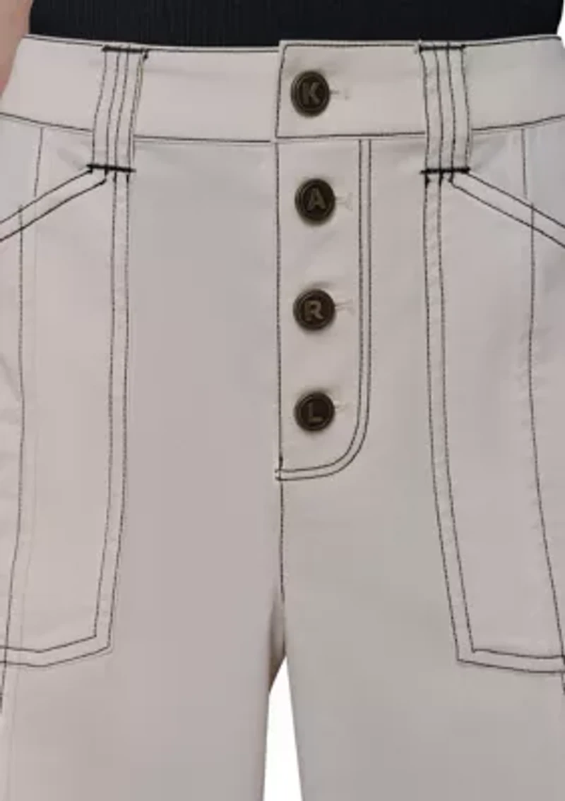 Women's Contrast Stitched Flare Pants