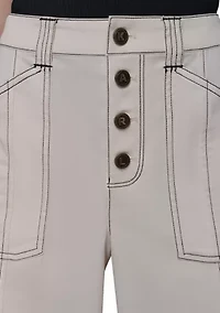 Women's Contrast Stitched Flare Pants