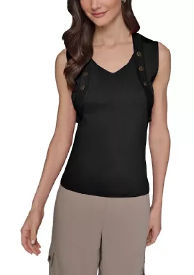 Women's Sleeveless V-Neck Sweater Tank