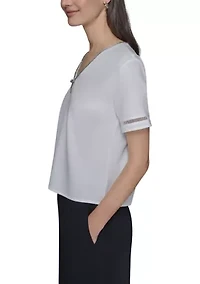 Women's Rhnetone Bow Knit Top