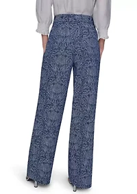 Women's Damask Embossed Denim Jeans