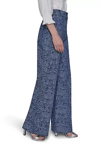 Women's Damask Embossed Denim Jeans