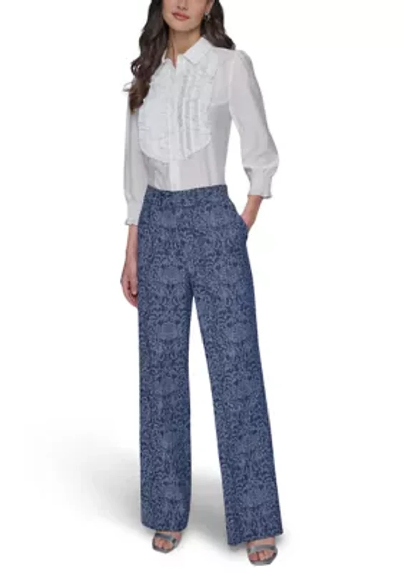 Women's Damask Embossed Denim Jeans