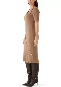 Women's Asymmetrical K Button Dress