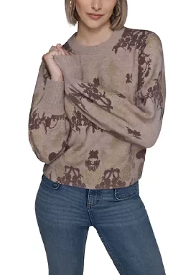 Women's Gold Leaf Floral Sweater