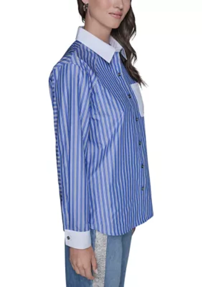 Women's Long Sleeve Striped Shirt
