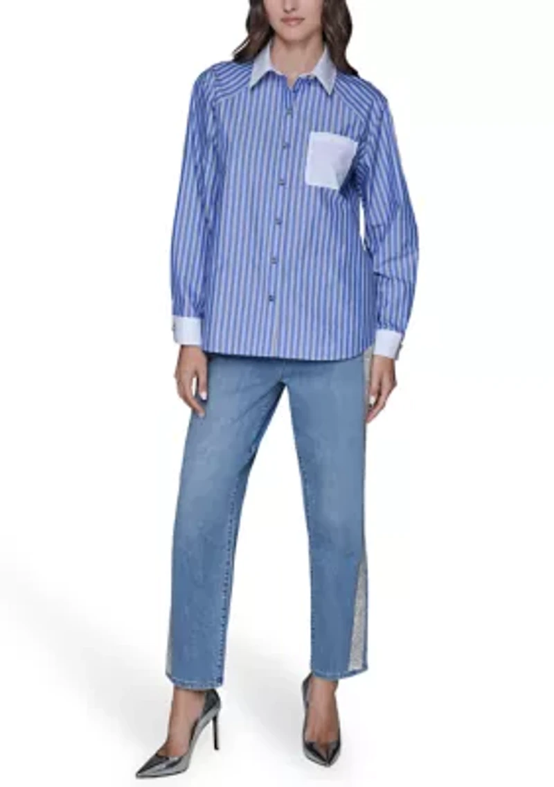 Women's Long Sleeve Striped Shirt